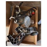 Assorted Hardware, Clamps, and Burner Head in Box