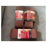 Assorted Ace 3 in. x 21 in. Sanding Belts Lot of 3 Packs