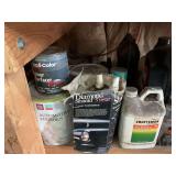 Assorted Automotive Fluids, Paints, and Cleaners