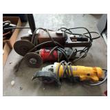 Assorted Angle Grinders including DeWalt, Duen, and Chicago Electric