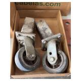 Heavy-Duty Swivel Casters with Mounting Stems, 5x2 Wheels