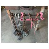 Assorted Heavy Duty Rigging Chains and Ratchet Binders
