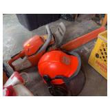 Husqvarna 455 Rancher Chainsaw and Safety Helmet