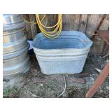 Galvanized Metal Tub with Ribbed Design