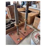 Pair of Adjustable Steel Base Plates with Threaded Rods
