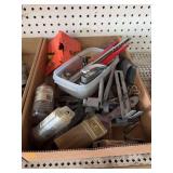 Lot of Assorted Hand Tools, Measuring Tools, and Hardware