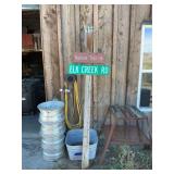 Assorted Metal Trail and Road Signs Including Lewis and Clark National Historic Trail