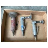 Assorted Pneumatic Air Tools Including Husky and Air Angle Grinders