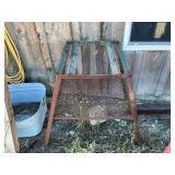 Metal Industrial Stand with Sloped Top and Mesh Shelf