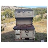 Enamelled Cast Iron Wood Cook Stove with High Shelf