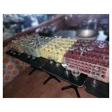 Racks of assorted glasses