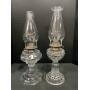 2 Vintage Glass Oil Lamps.