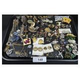 Costume Jewelry, Necklaces, Clip On Earrings.