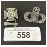 Sterling Silver Military Rifle Badge.