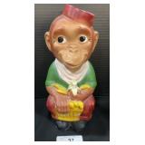 Vintage Chalkware Monkey Coin Bank.