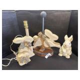 Ceramic Rabbit, Rabbit Lamp, Bunny Decor.