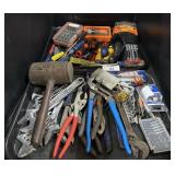 2 Trays Of Various Tools, Drill Bits, Wrenches.