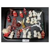 Vintage Christmas Celluloid Santaï¿½s & Snowmen.