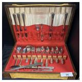 Silver Plated Holmes & Edwardï¿½s Flatware & Case.