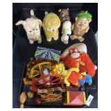 Various Vintage Toys, Barney Rubble Figurine,