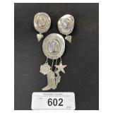 Mexico Sterling Silver Cowboy Hat Pin.