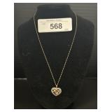 10K Gold Necklace & Mom Heart Pendant.