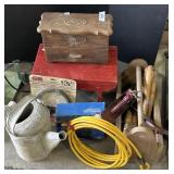 Tools, Stool, Lock Cable, Watering Can.