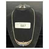 Sterling Silver Necklace & Earrings Set.