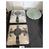 (3) Vtg Glass Light Fixture Covers.