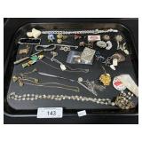 Various Costume Jewelry, Pins, Necklaces,