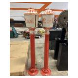 Vintage Christmas Blow Mold Lamp Posts.