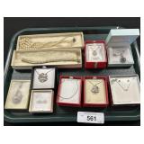 Sterling Silver Necklaces W/ Costume Jewelry.