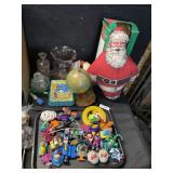 Plush Santa Figure, Vintage Zodiac Globe, Toys.