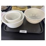 (3) White Mixing Bowls.