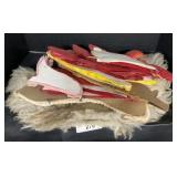 Honeycomb Tissue Bells, Sheepskin Rug.