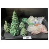 Small Ceramic Christmas Tress W/Bulbs.