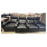 (4) Faux Leather Reclining Cinema Chairs.