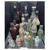Various Vintage Glass Advertising Bottles.