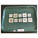 10 Varying Date Mercury Dimes.