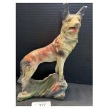 Chalkware Vintage RinTinTin Dog Figure.