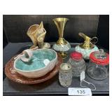 Stangl Pottery, Carnival Glass, Delft Vase.