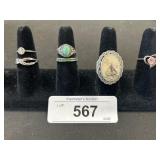5 - Sterling Silver Rings.