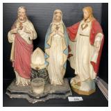 Antique Chalkware Religious Statues.