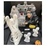 Hand Painted Ceramic Halloween Figures.