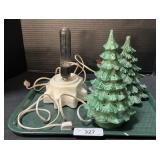 2 Small Ceramic Lighted Trees.