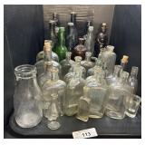 2 Trays Of Vintage Glass Bottles.