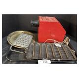 Metal Box Graters, Cast Iron Cornbread Molds.