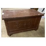 Small Handcarved Wooden Chest.
