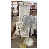 (2) Table Lamps, Oscillating Fan, Ivy Painted