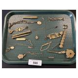Various Vintage, Broches, Hat Pins, Pens, Tie